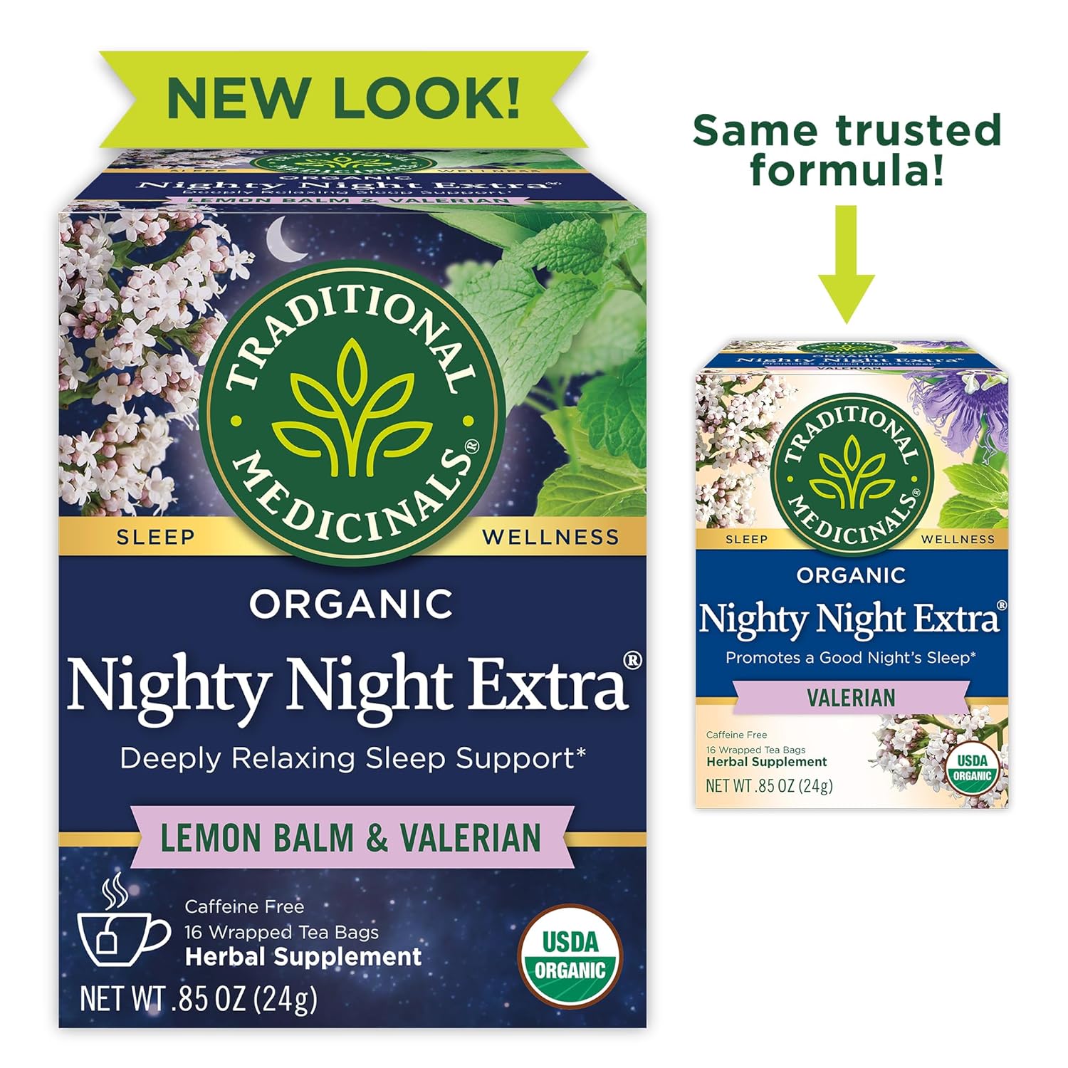 Traditional Medicinals Nighty Night Extra – Travel Tea for Jet Lag Recovery and Consistent Sleep, 16 Bags