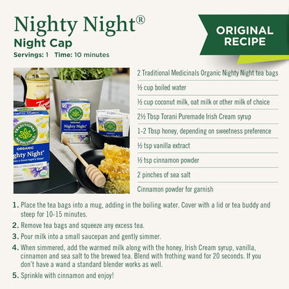 Traditional Medicinals Nighty Night Extra – Travel Tea for Jet Lag Recovery and Consistent Sleep, 16 Bags