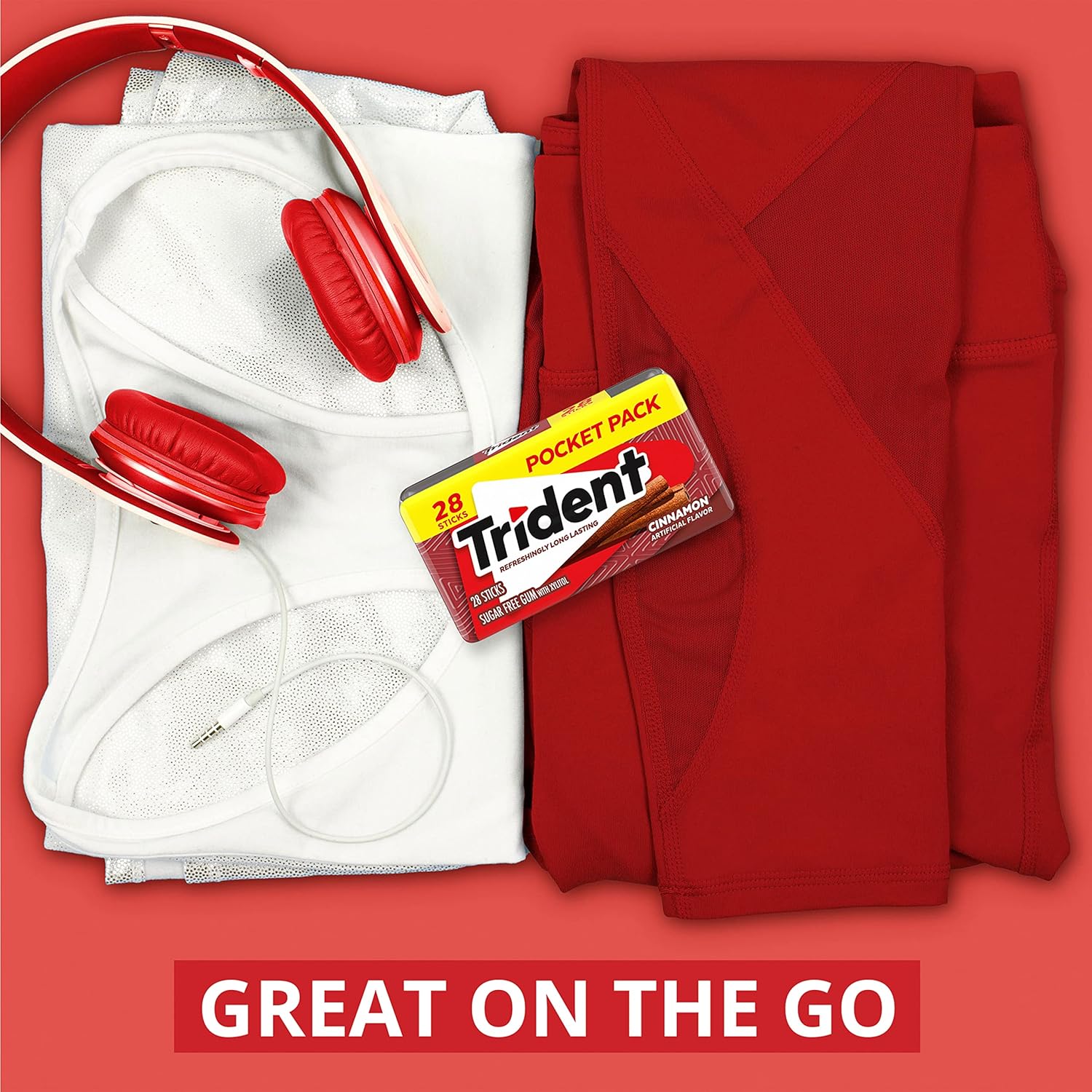Trident Spearmint Chewing Gum – Car Cup Holder Travel Pack for Road Trips and Business Errands