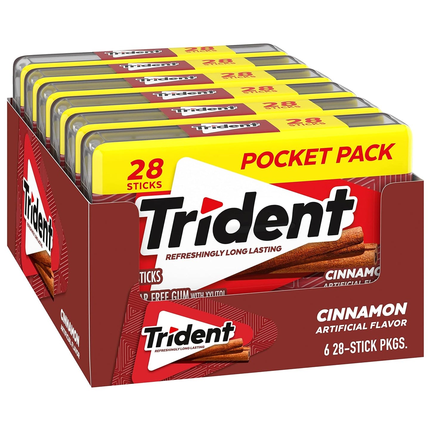 Trident Spearmint Chewing Gum – Car Cup Holder Travel Pack for Road Trips and Business Errands