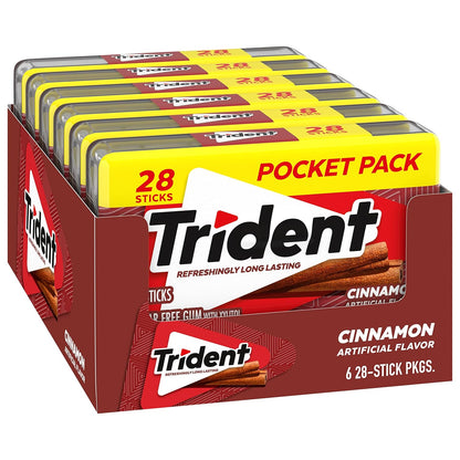 Trident Spearmint Chewing Gum – Car Cup Holder Travel Pack for Road Trips and Business Errands