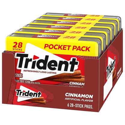 Trident Spearmint Chewing Gum – Car Cup Holder Travel Pack for Road Trips and Business Errands