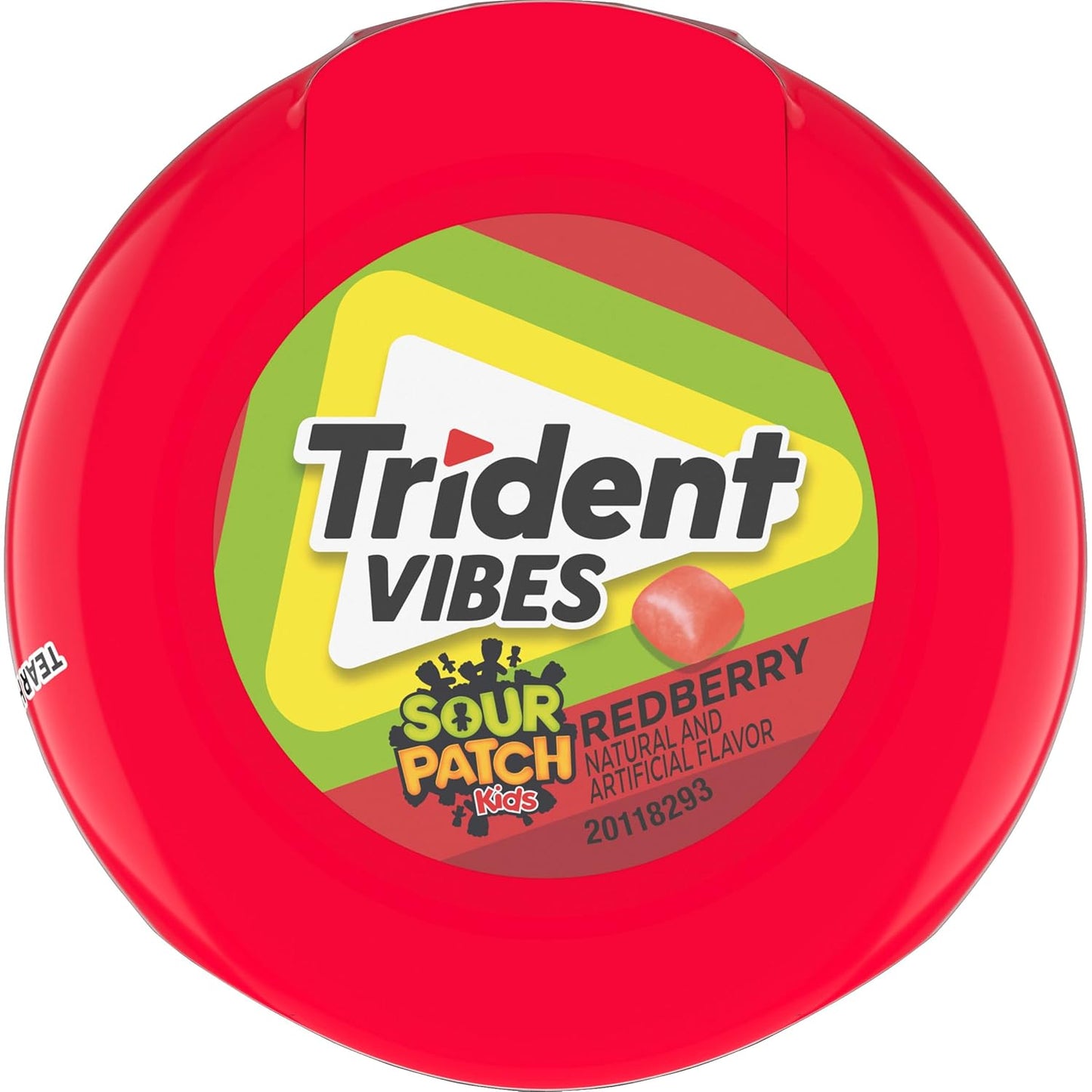 Trident Vibes SOUR PATCH KIDS Blue Raspberry Sugar-Free Chewing Gum – Beach Bag and Patio Companion, 4-Bottle 160 Count