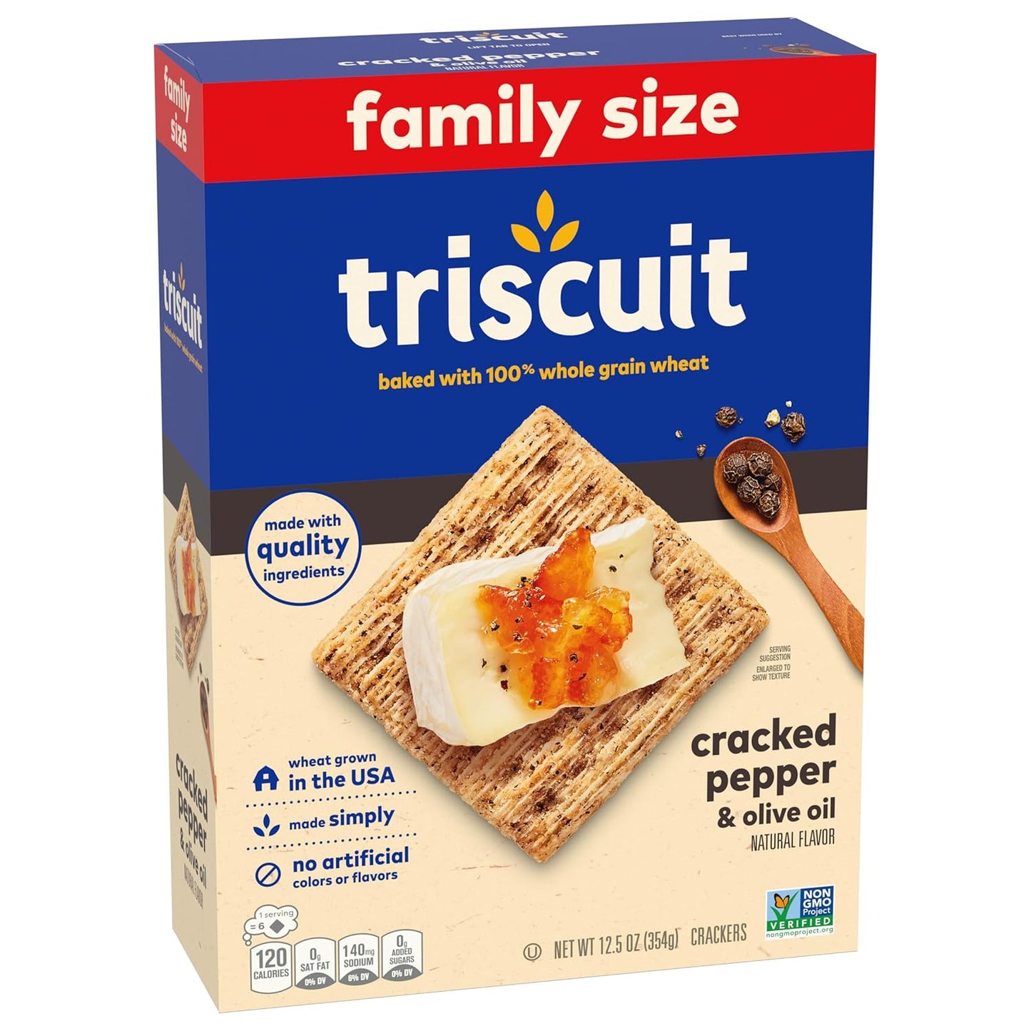 Triscuit Cracked Pepper & Olive Oil Crackers – Olive Oil Baked Cracker for Spinach Dip and Hummus Pairing