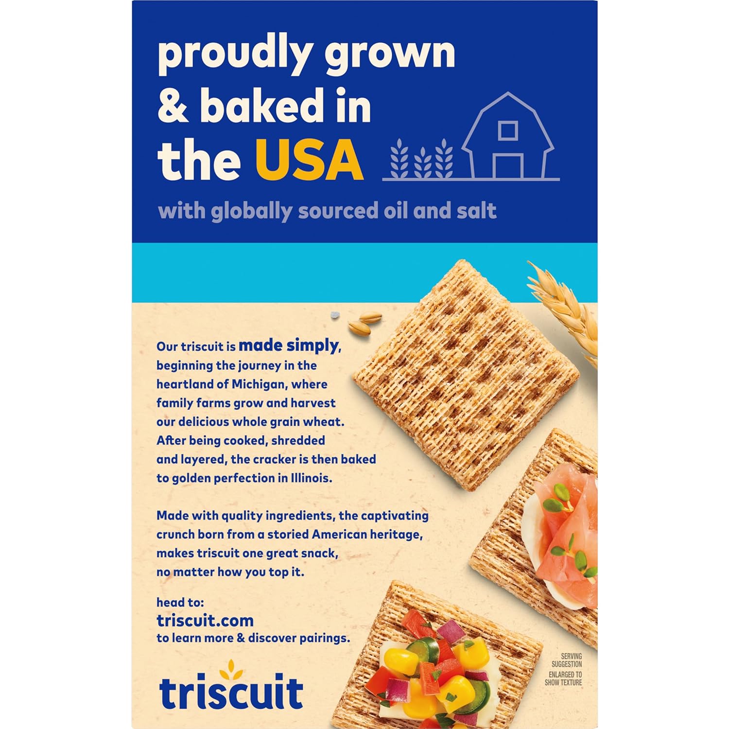 Triscuit Hint of Sea Salt Whole Grain Crackers – Family Pantry Staple for Packing Lunches on Busy Mornings