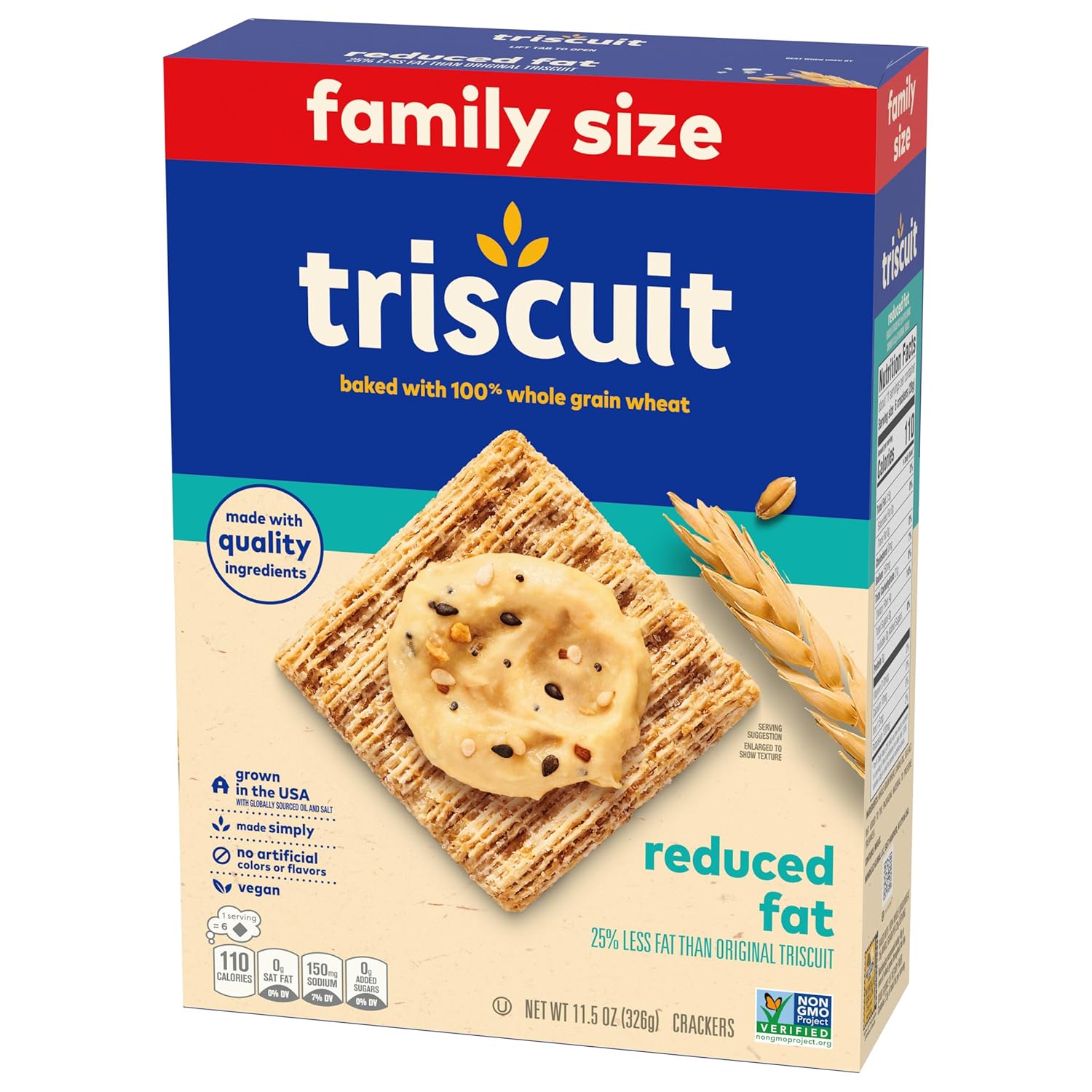 Triscuit Reduced Fat Vegan Crackers – Less-Is-More Lunch Box Base with No Artificial Additives
