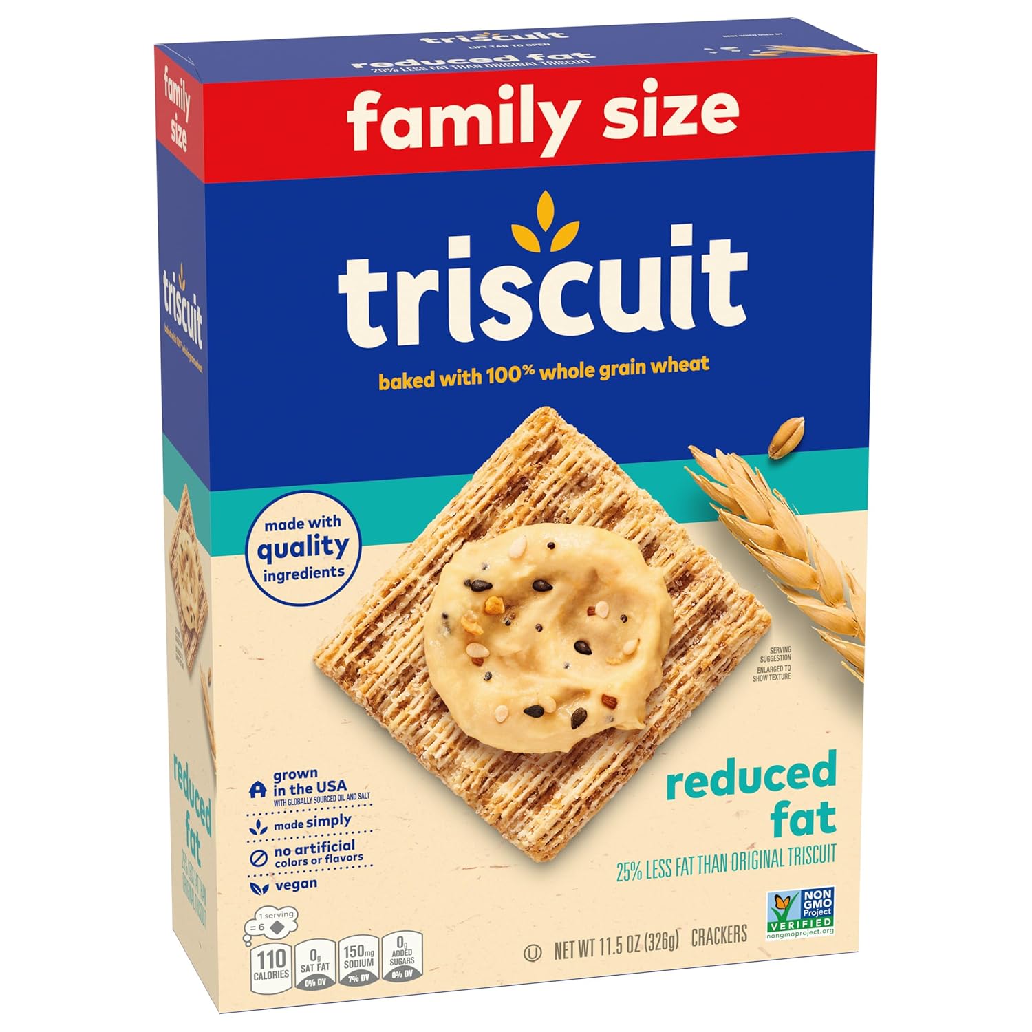 Triscuit Reduced Fat Vegan Crackers – Less-Is-More Lunch Box Base with No Artificial Additives