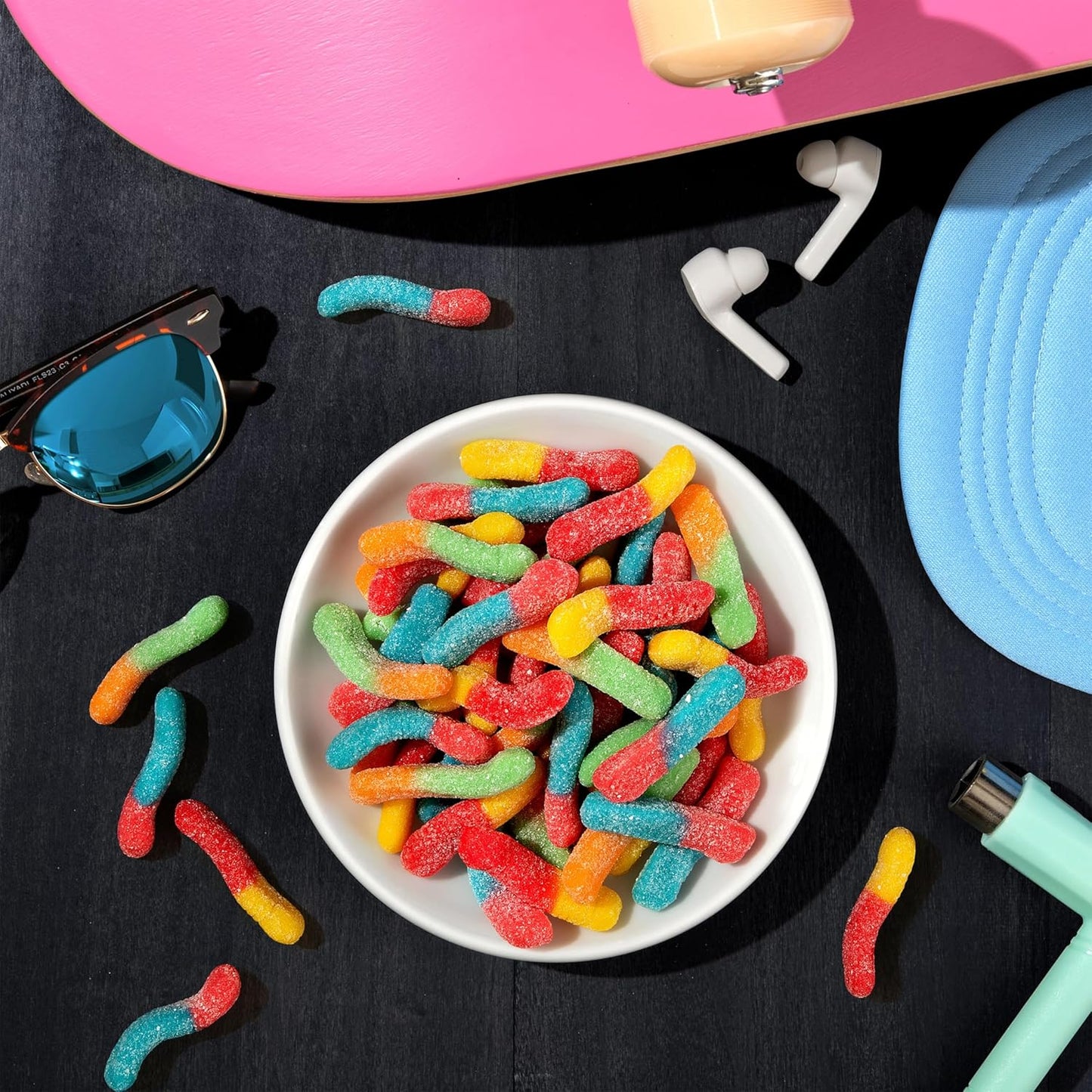 Trolli Sour Brite Crawlers Mini Sour Worms – Campfire and Trail Mix Sweetener for Picnics, Car Camping and Beach Days, 7.2 oz