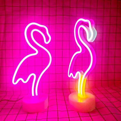 Tropical Flamingo Neon Light – Holiday Gift for Mom and Female Friends, Wall Tabletop Decor with Warm Glow