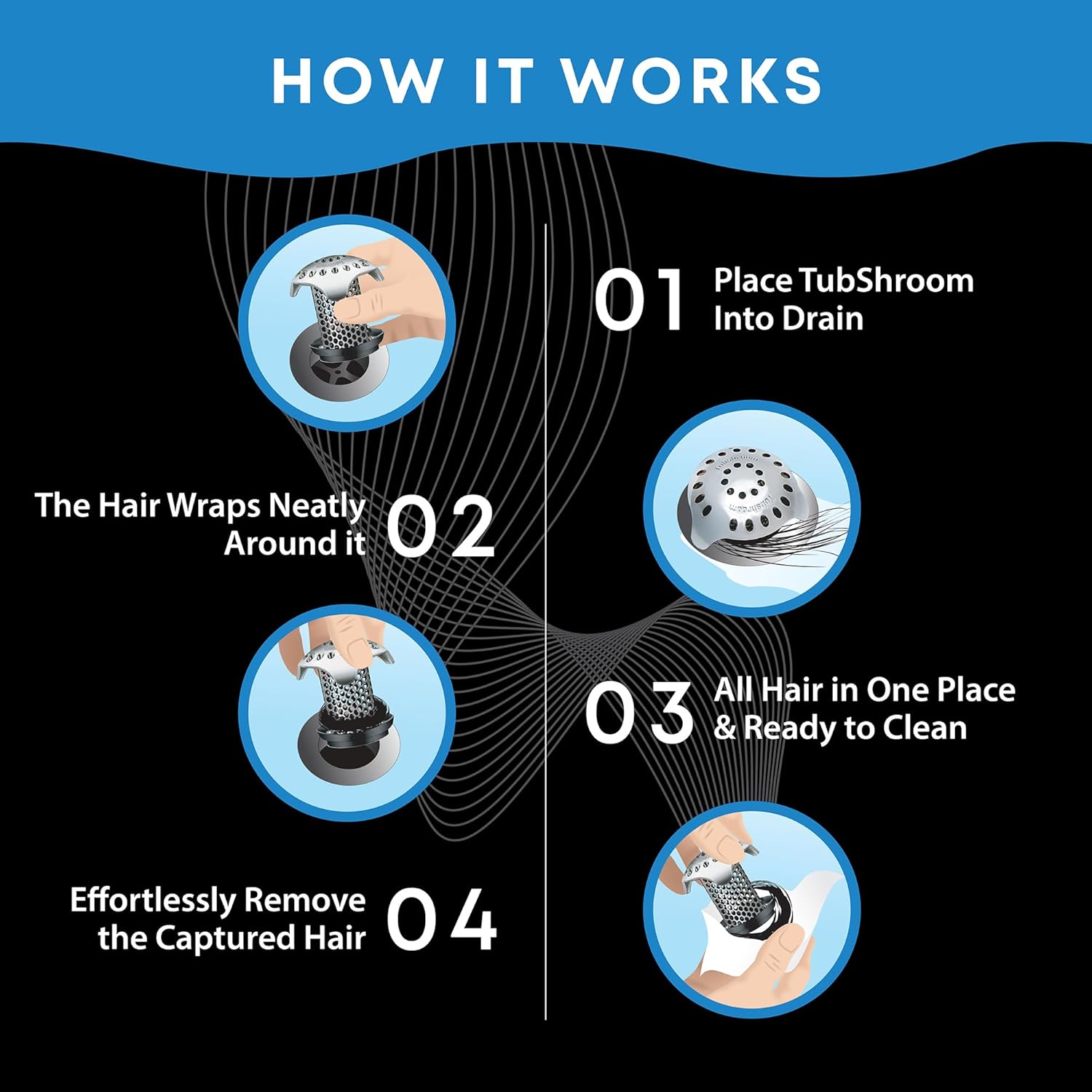 TubShroom Ultra Combo – Premium Finish Drain Hair Strainer for Elegant Bathroom Styling