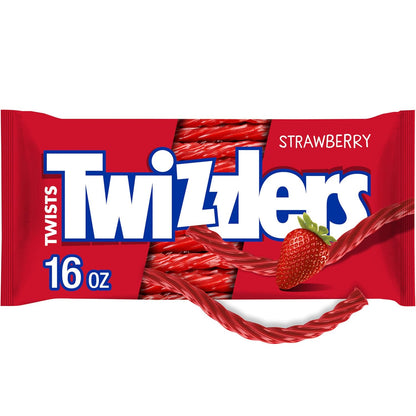 TWIZZLERS Twists Strawberry Candy – Lunchbox Snack for Kids, Sealed 16 oz Bag for Freshness