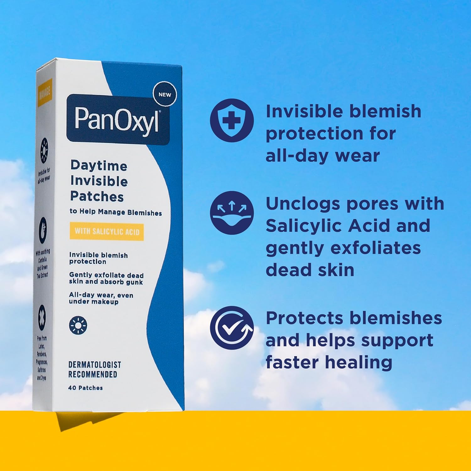 ultra-clear invisible patch material for daytime and under-makeup wear