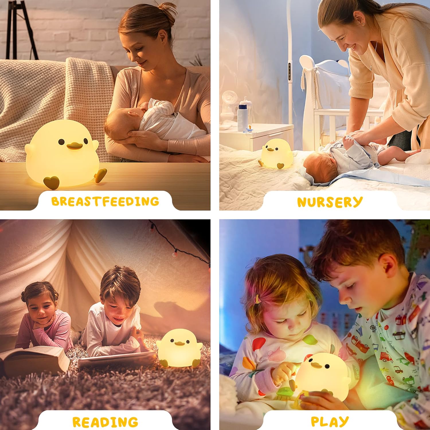 UNEEDE Cute Bean Night Light – Thoughtful Valentine's Day and Holiday Gift for Her, Soft Glow Silicone Animal Lamp