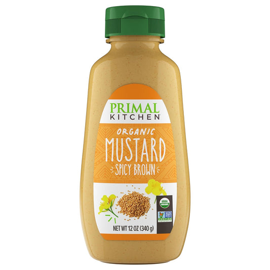 usda organic certification with 5 simple ingredients (water, organic vinegar, organic mustard seeds, salt, organic turmeric)