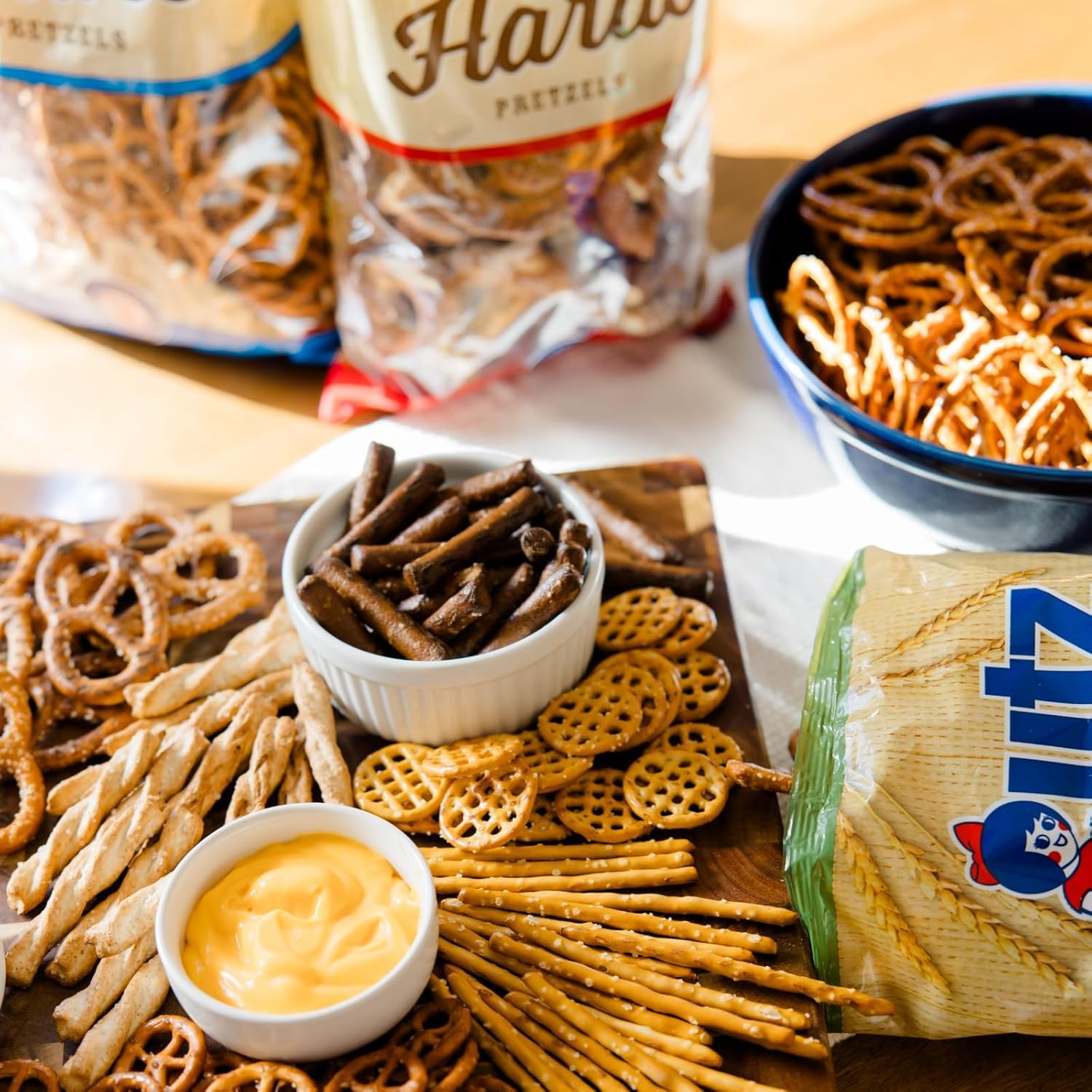 Utz Bite-Size Sourdough Hard Pretzels 52 oz Barrel – Low-Mess Snacking for Children at Home, in the Car, and on Road Trips