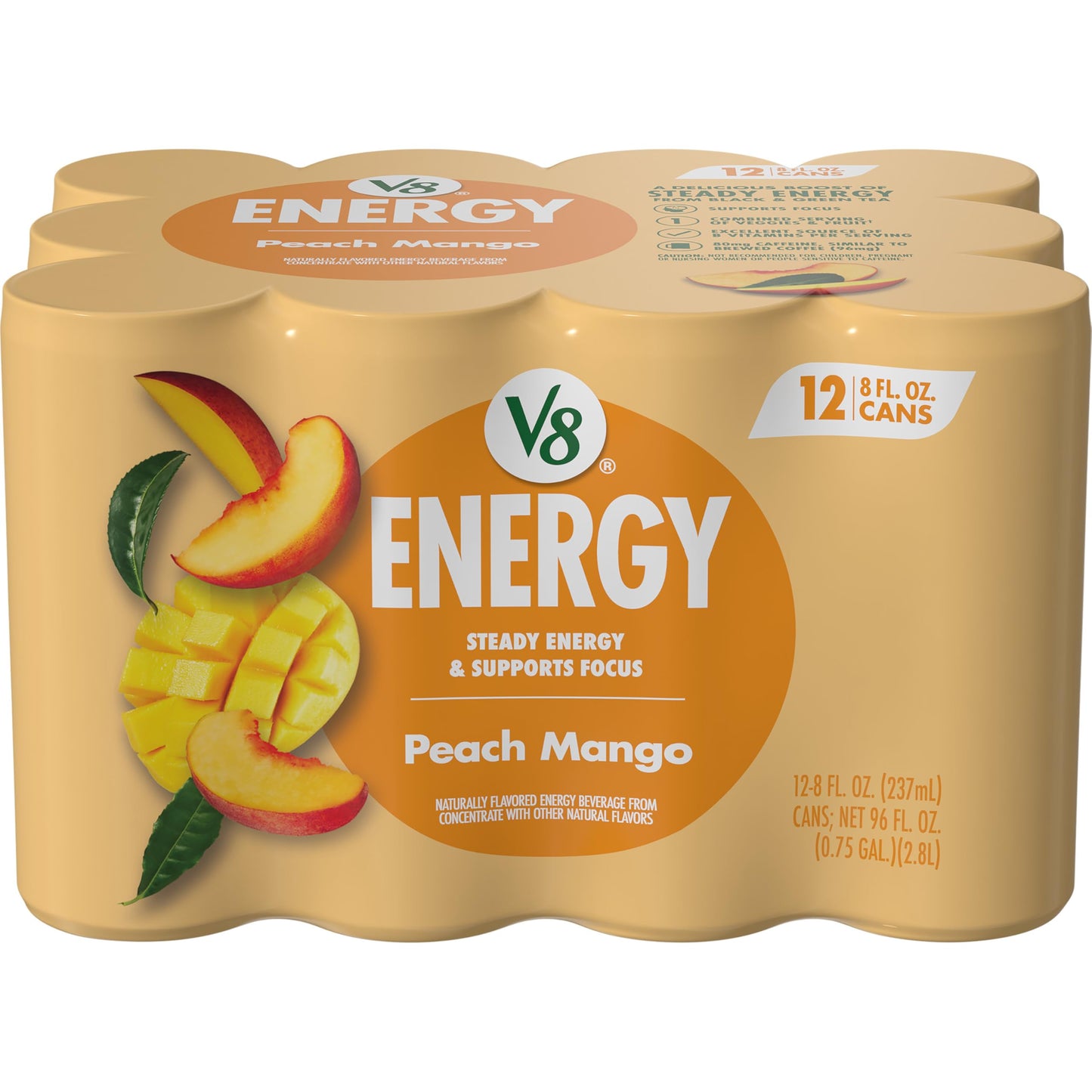 V8 +Energy Sparkling Juice – Portable 11.5 oz Energy Can for Hiking Trails and Road Trips