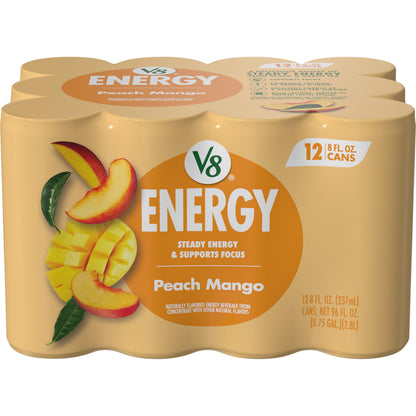 V8 +Energy Sparkling Juice – Portable 11.5 oz Energy Can for Hiking Trails and Road Trips