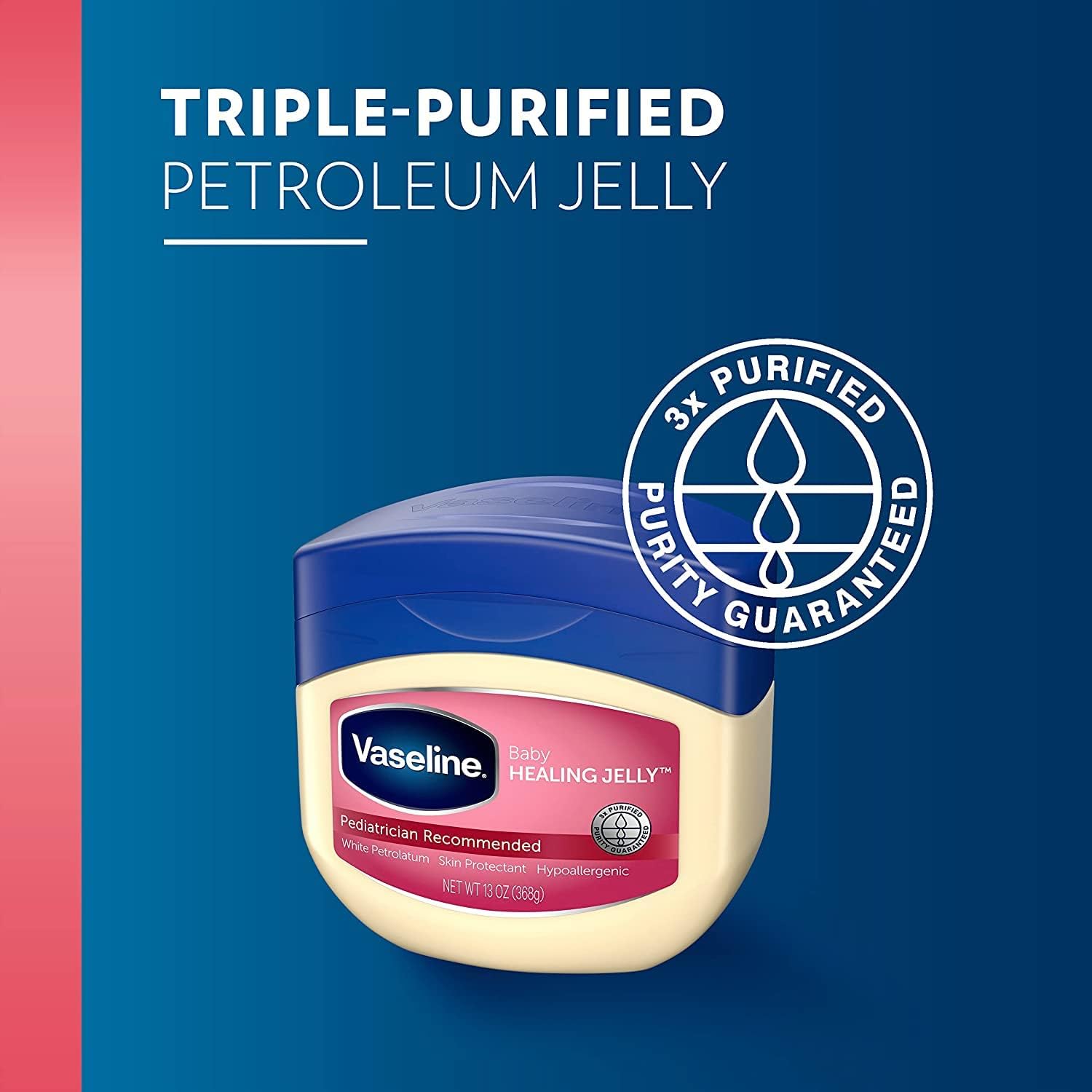 Vaseline Baby Skincare Jelly Multi-Pack – Hypoallergenic Barrier for Playroom Diaper Changes and Toddler Skin Care