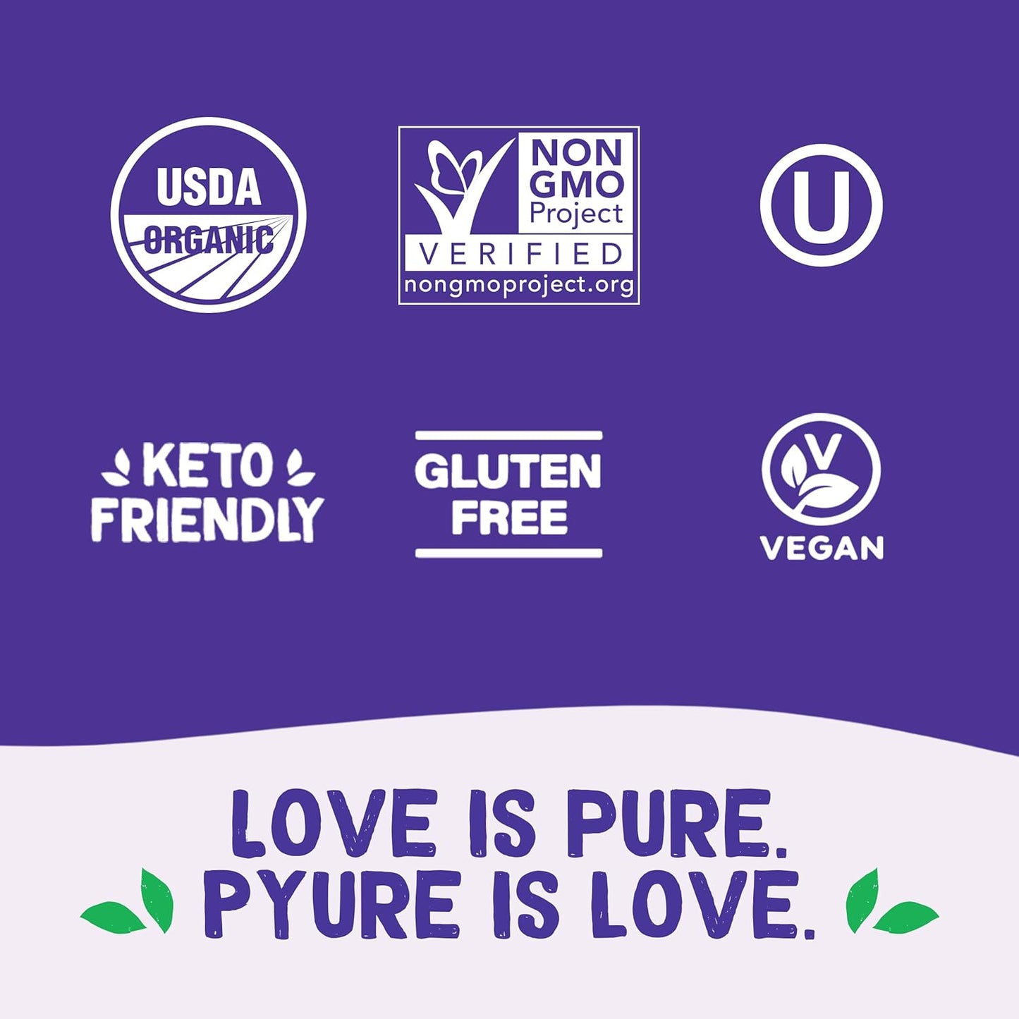 vegan, gluten-free, keto-friendly, and diabetic-friendly certified attributes