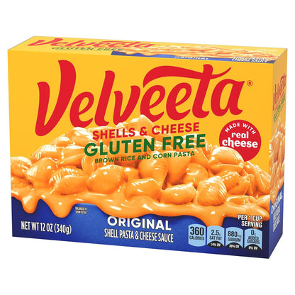 Velveeta Gluten Free Shells & Cheese, Streamlined Dinner for Minimalist Gluten Free Homes, 12 oz Box