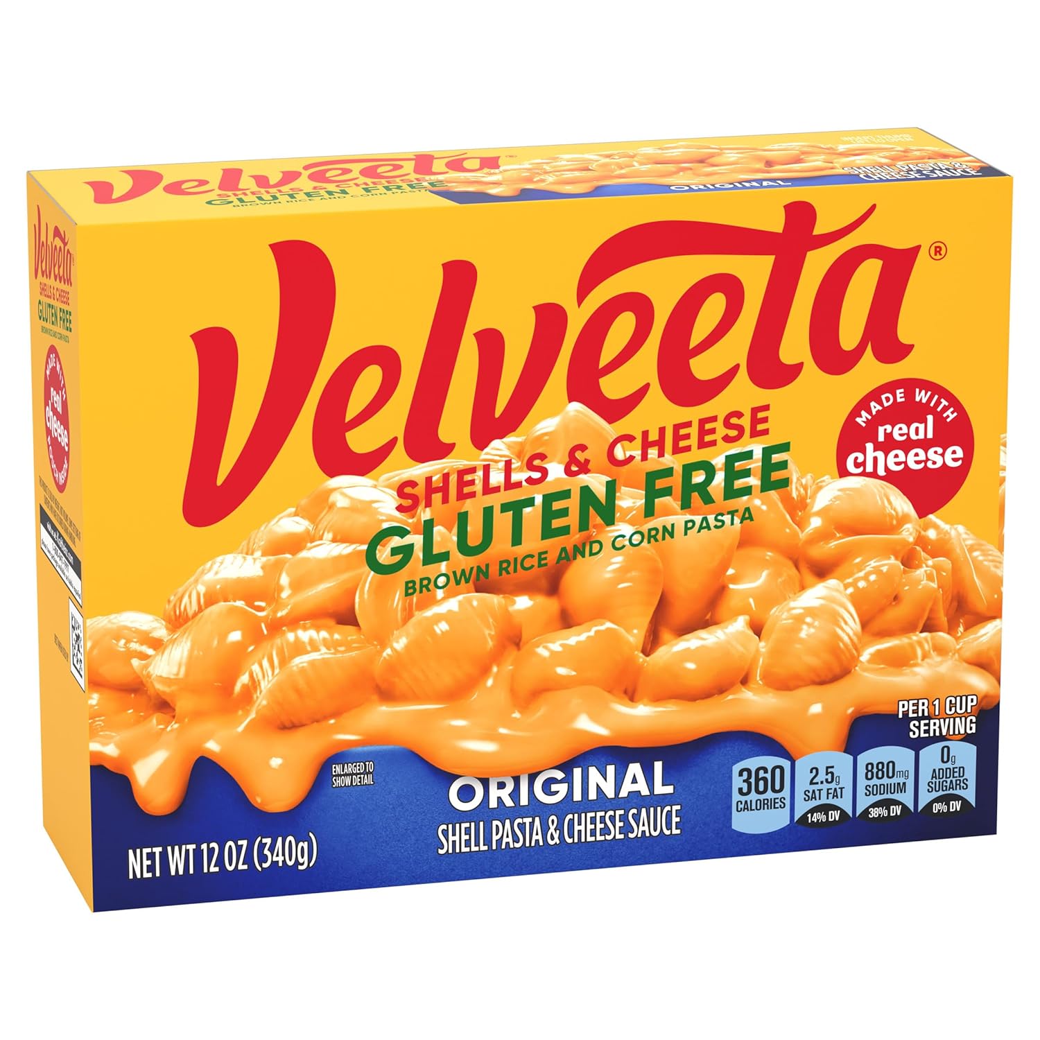 Velveeta Gluten Free Shells & Cheese, Streamlined Dinner for Minimalist Gluten Free Homes, 12 oz Box