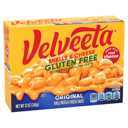 Velveeta Gluten Free Shells & Cheese, Streamlined Dinner for Minimalist Gluten Free Homes, 12 oz Box
