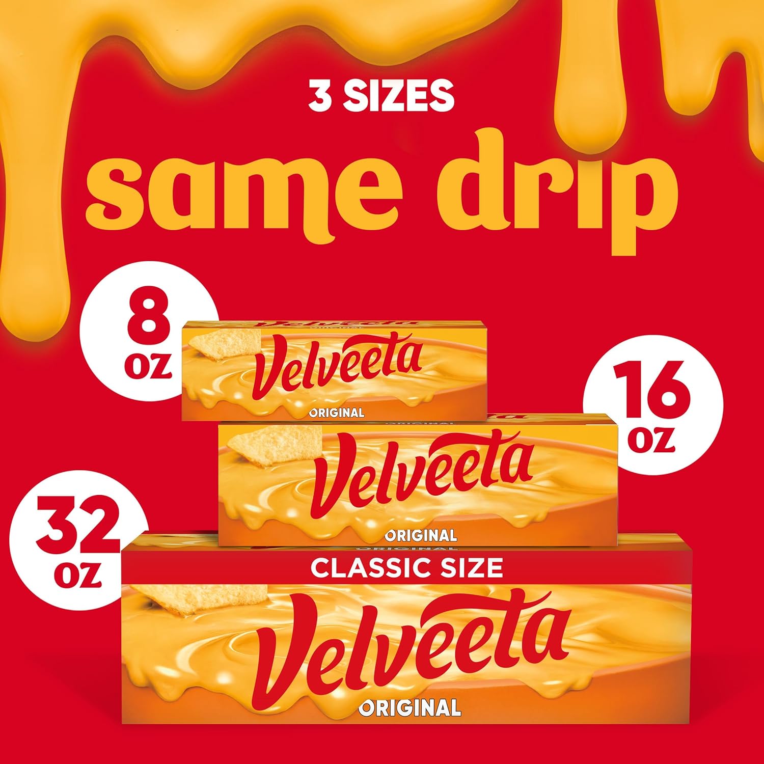 Velveeta Original Cheese Block – Practical Holiday Gift for College Students and Dorms, 16 oz