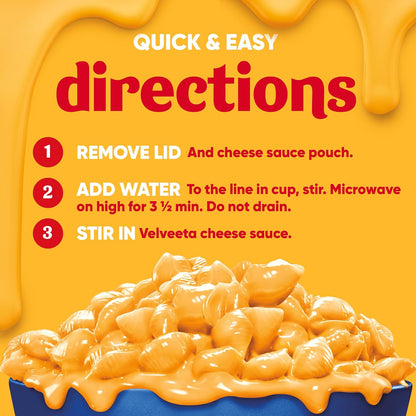 Velveeta Shells & Cheese Original Microwaveable Cup – Comforting Get-Well Care Package Snack, Single-Serve Cups