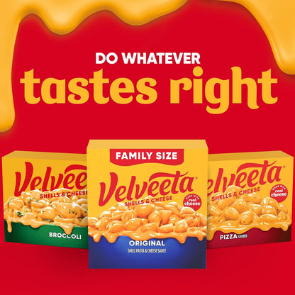 Velveeta Shells & Cheese Original Shell Pasta & Cheese Sauce Value Size, 24 oz Box – Quick 10 Minute Lunch Between Study Sessions