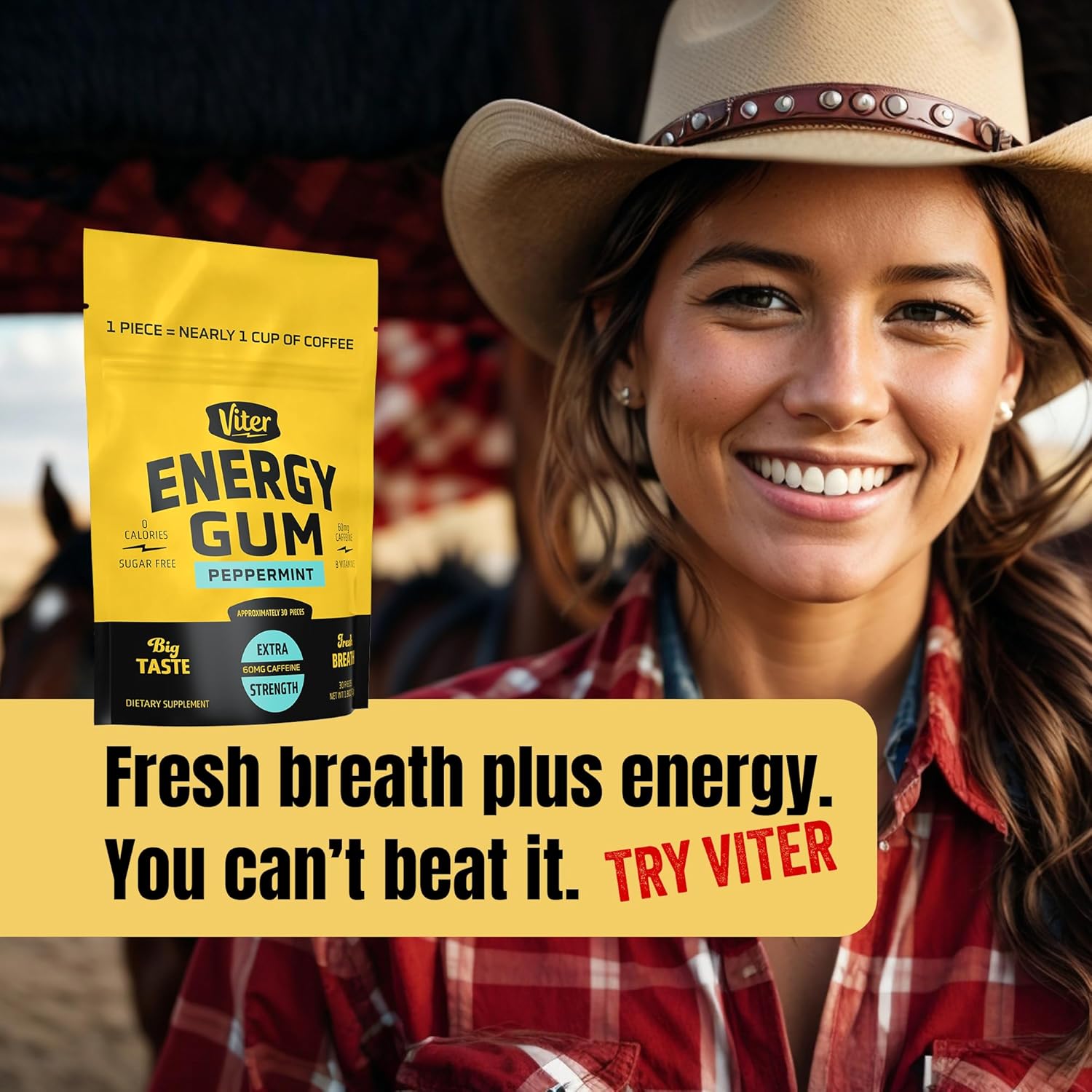 Viter Energy Sugar-Free Caffeine Gum – Unique Birthday Gift for Gym-Goers and Health-Conscious Friends