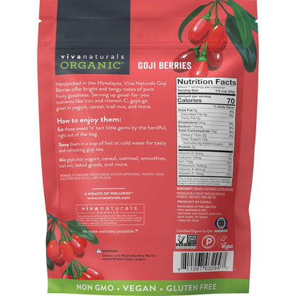 Viva Naturals Vegan Goji Berries – Mother's Day and Valentine's Day Gift for Smoothie Lovers and Clean-Eating Moms