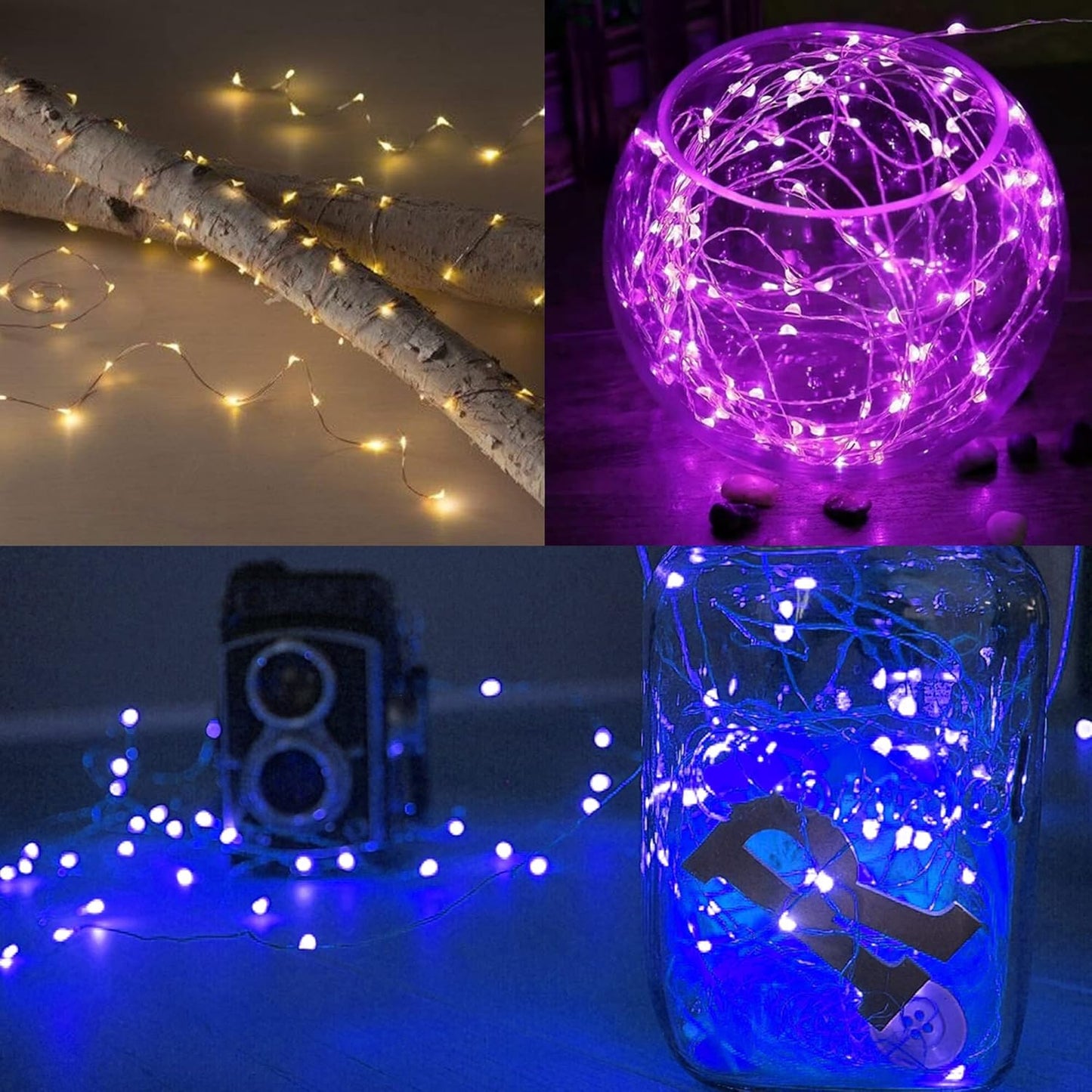 WATERGLIDE Mini String Lights – Valentine's Day Gift for Mom, 7 ft Romantic Starry Lights in a Giftable Set, Pink