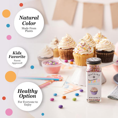 Watkins Rainbow Nonpareils Sprinkles – Simple Plant Based Color Topping for Streamlined Home Bakery and Dessert Finishing