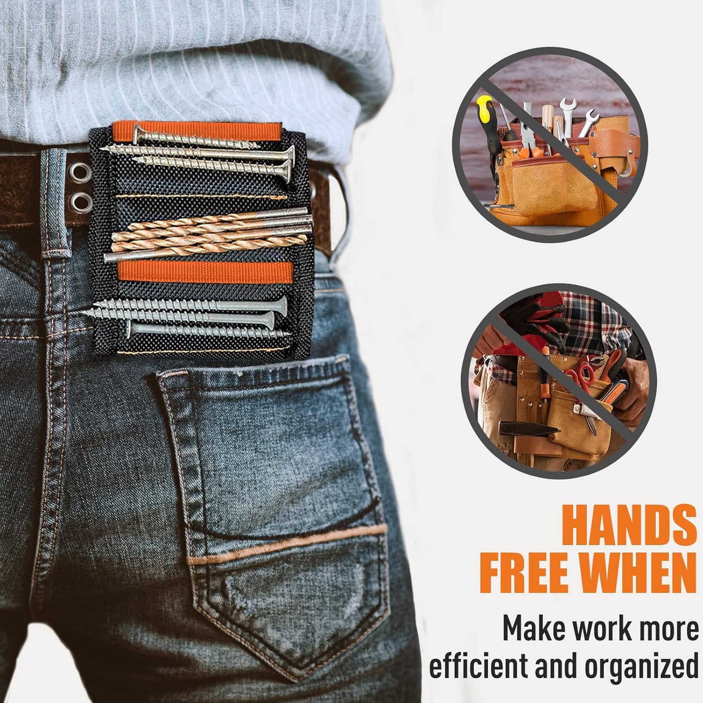 WEARXI Magnetic Screw Holder Bracelet – Cut-Resistant Convenience for Tight Work Spaces, No Loose Hardware in the Workshop