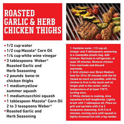 Weber Roasted Garlic & Herb Seasoning – Pre-Mixed Formula for Faster, No-Measure Weeknight Cooking