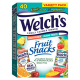 Welch's Fruit Snacks Fruit Punch Variety Gift Bundle – 40 Count 0.8 oz Resealable Bag Packs for Birthday Goody Bags and Halloween Treat Pails