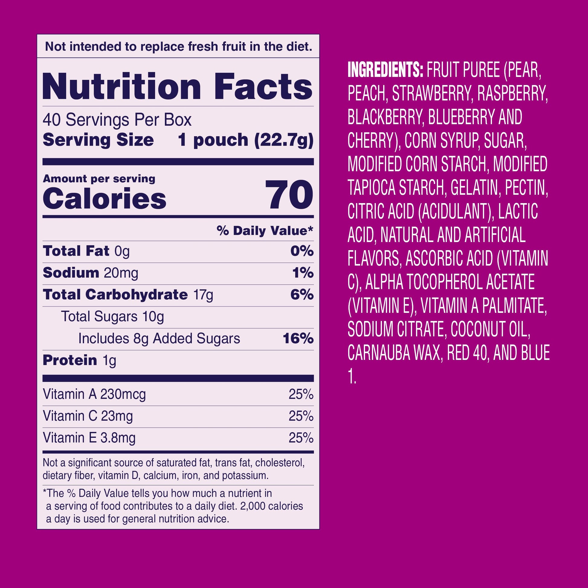Welch's Fruit Snacks Strawberry – Workplace Pantry Snack for Reception Desk and Shared Kitchen, 40 Single-Serve Bags