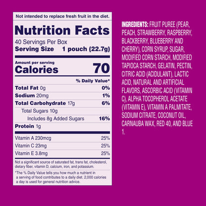 Welch's Fruit Snacks Strawberry – Workplace Pantry Snack for Reception Desk and Shared Kitchen, 40 Single-Serve Bags
