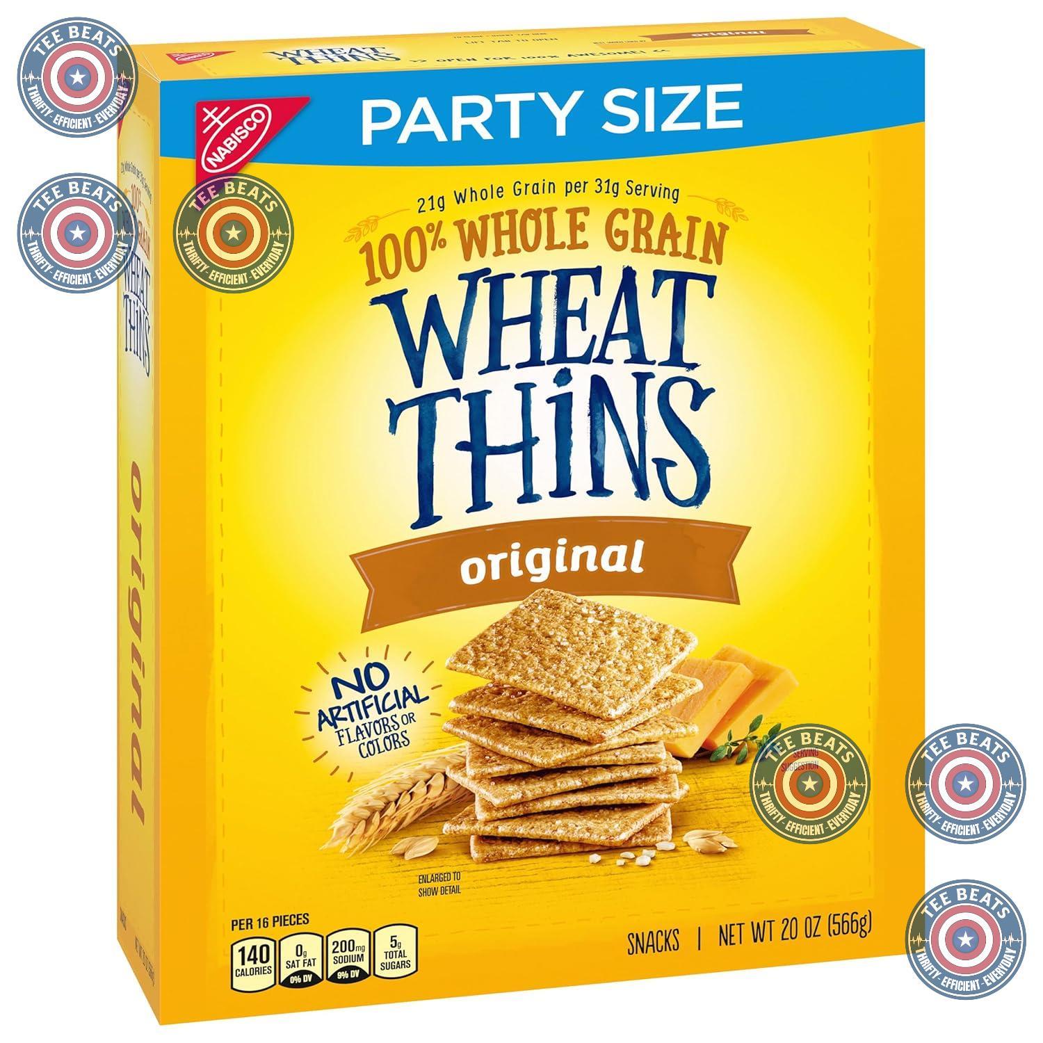 Wheat Thins Original Crackers – Kids Lunchbox Whole Grain Cracker for School Snack Packs