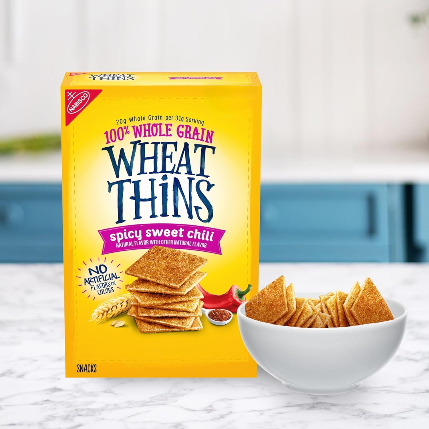 Wheat Thins Spicy Sweet Chili Crackers – Ready-to-Give Party Snack Bundle for Holiday Hosts and Gift Exchanges, Pack of 2