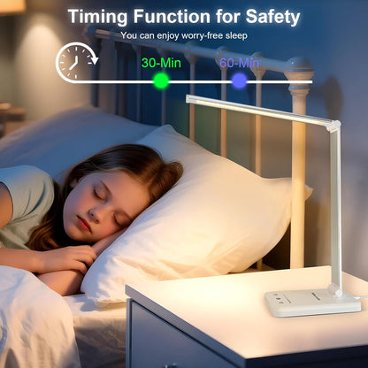 White crown Touch-Controlled Table Lamp with Auto Timer – Cozy Holiday Gift for Her and Young Adults