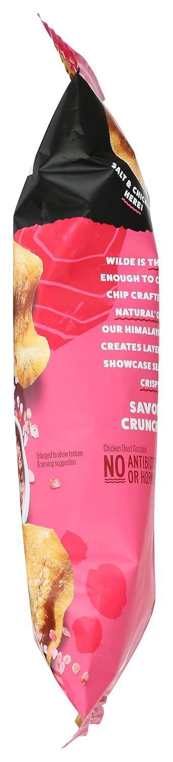 WILDE BRANDS Himalayan Pink Salt Chicken Chips – Low-Carb Crunch for Home Office Focus and Study Sessions, 2.25 oz Pouch