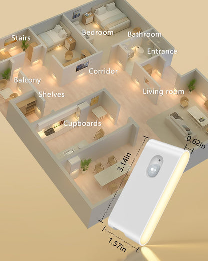 WILLED Wireless Stair Lights – Battery Powered Night Light for Safe Nighttime Navigation at Home