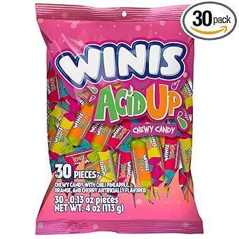 Winis Sour and Spicy Chewy Taffy Bag – Allergy-Conscious Candy Made the Old-Fashioned Way with Cane Sugar
