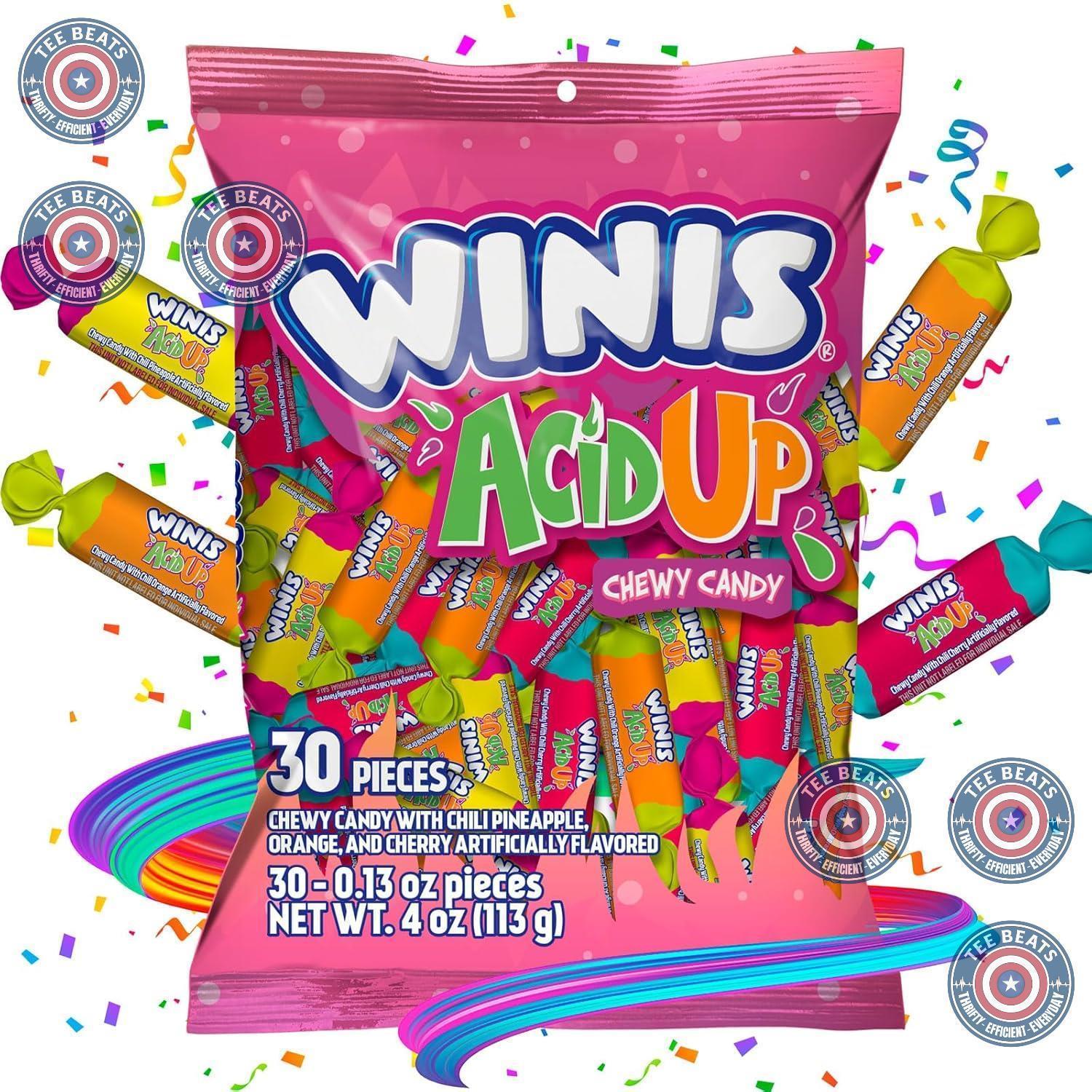 Winis Sour and Spicy Chewy Taffy Bag – Allergy-Conscious Candy Made the Old-Fashioned Way with Cane Sugar