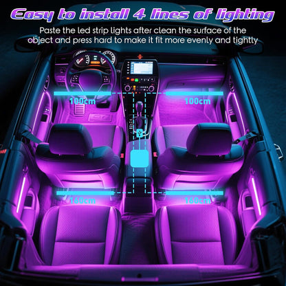 Winzwon Outdoor Party LED Strip with Music Sync – Trunk or Treat Decoration and Tailgate Atmosphere, Weatherproof