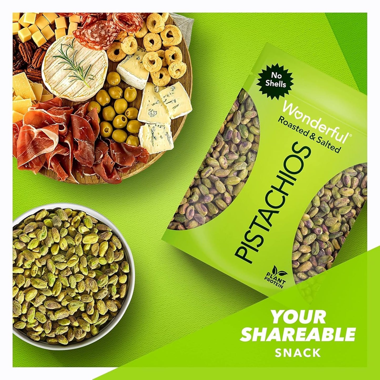 Wonderful Pistachios No Shells – Resealable Snack for Hiking Trails and Outdoor Adventures