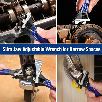 WORKPRO Wide-Opening Stubby Wrench – Streamlined Black Oxide Finish Tool for an Organized Workbench