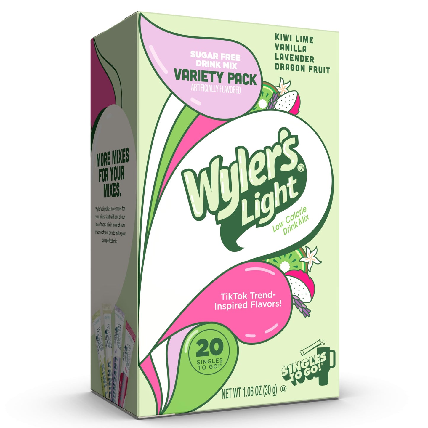 Wyler's Light Water Enhancer – TSA-Friendly Drink Mix Packets for Flights and Hotel Stays, Sugar-Free Singles
