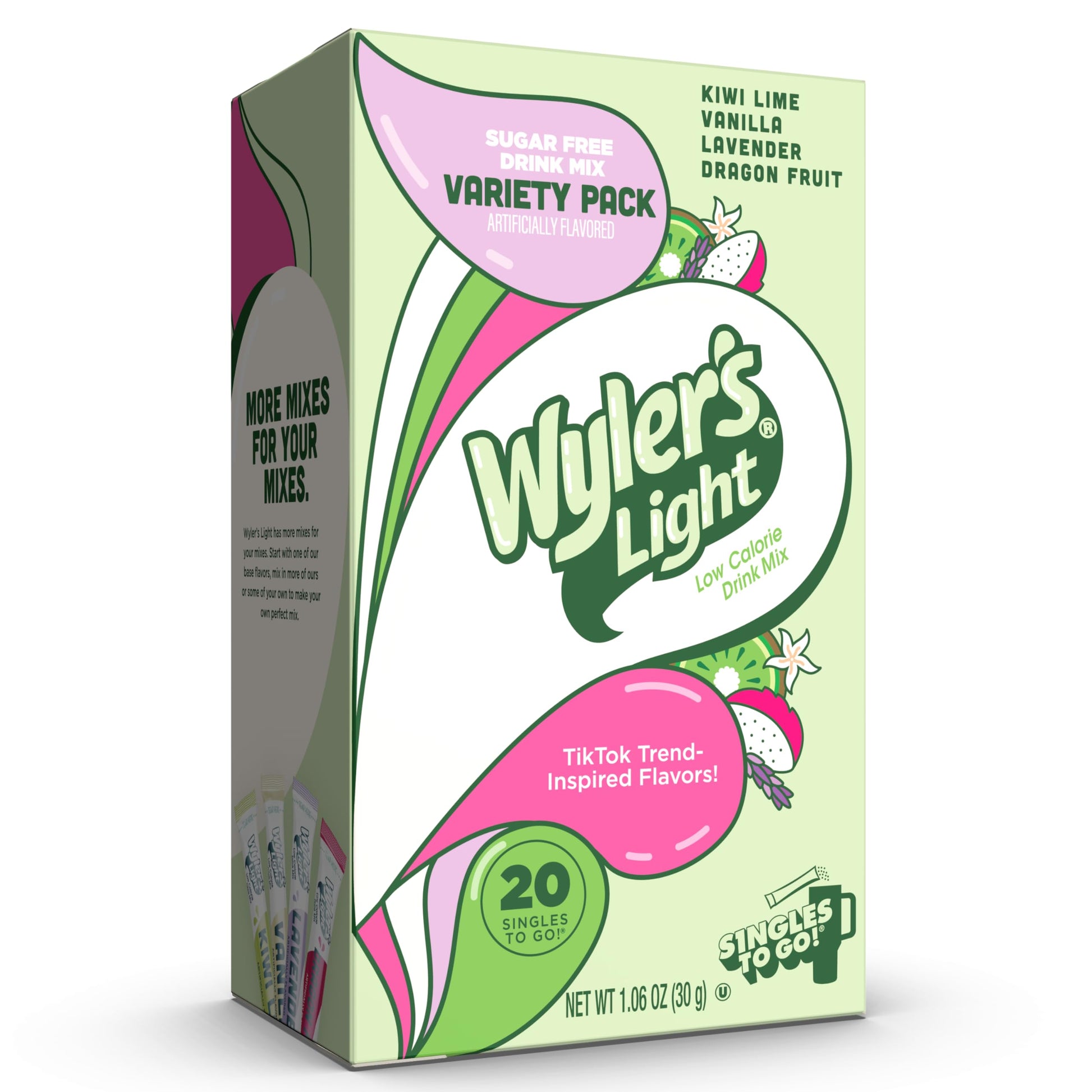 Wyler's Light Water Enhancer – TSA-Friendly Drink Mix Packets for Flights and Hotel Stays, Sugar-Free Singles